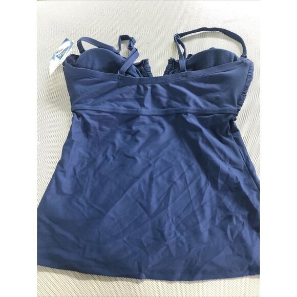 NWT Croft & Barrow Lycra Xtralife Tankini Top BLUE - Picture 5 of 5